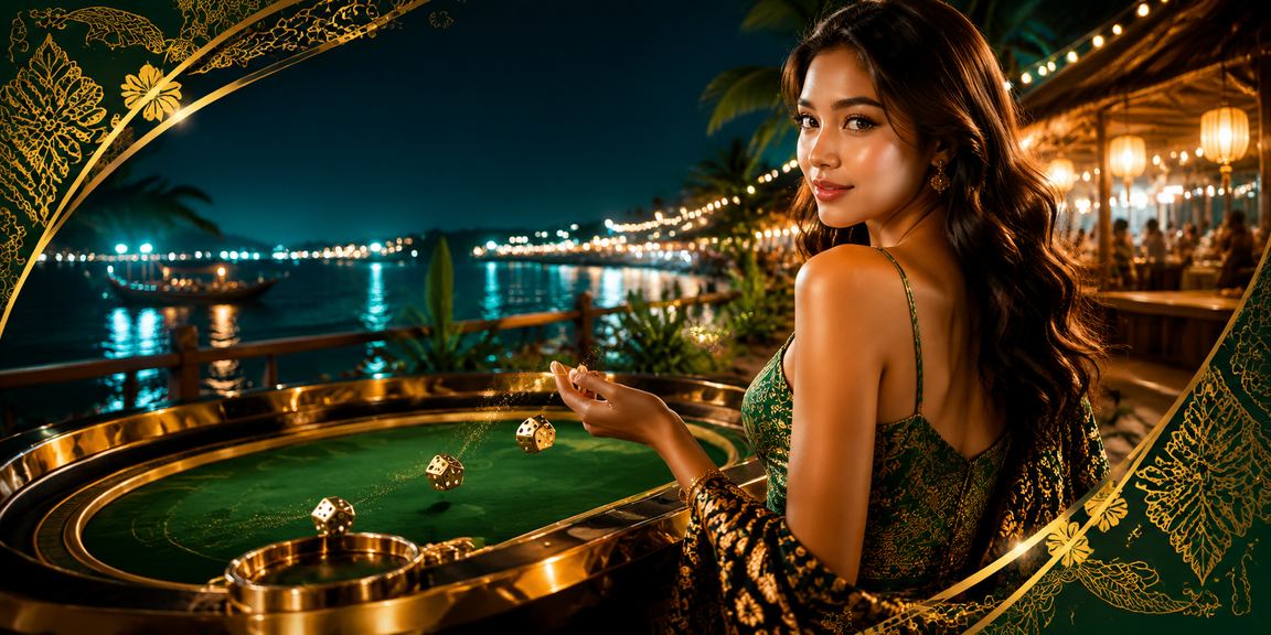 Permainan dadu Malaysia dengan motif batik tradisional tempatan